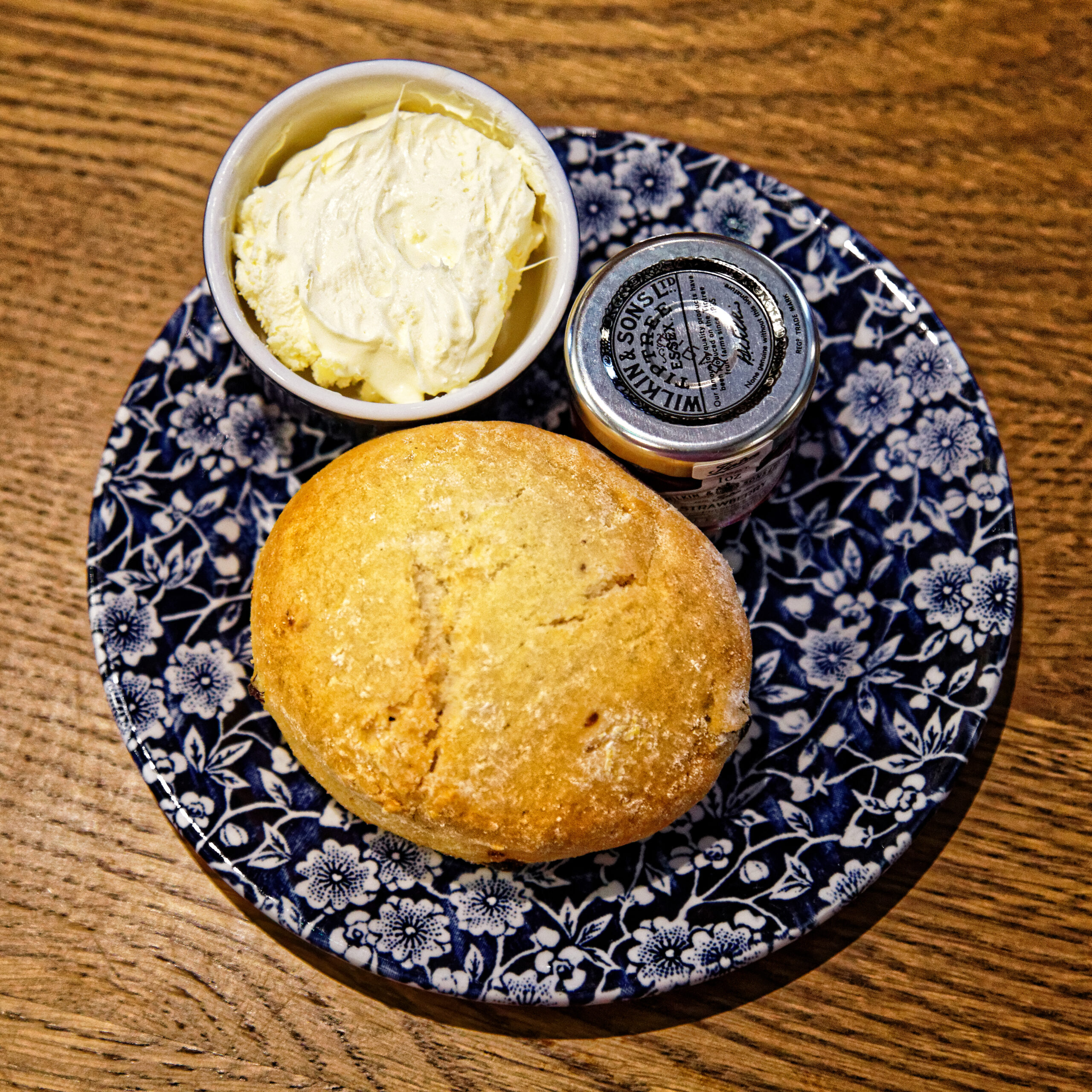 Cream tea with scones, clotted cream and jam — a classic Cornish tradition