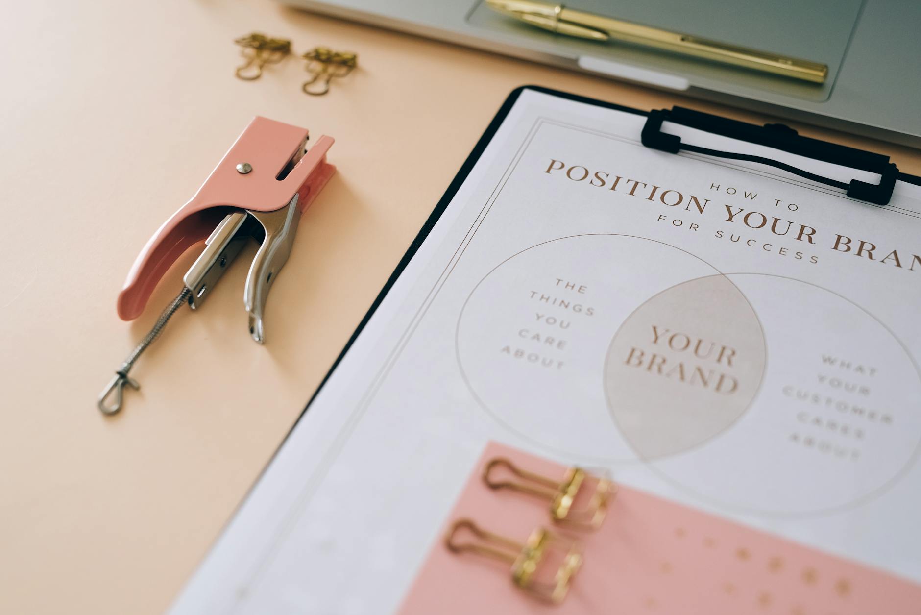 Business strategy and roadmap planning documents on a desk