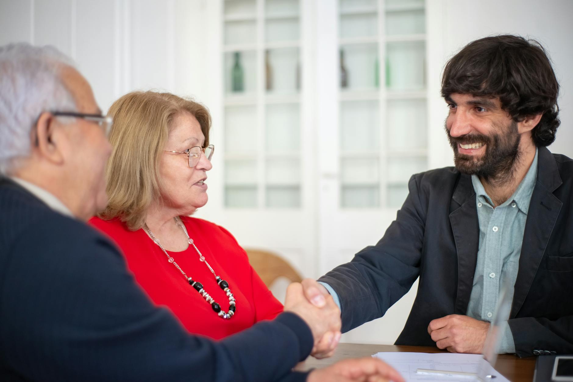 Professional services meeting with a client in a Cornwall office