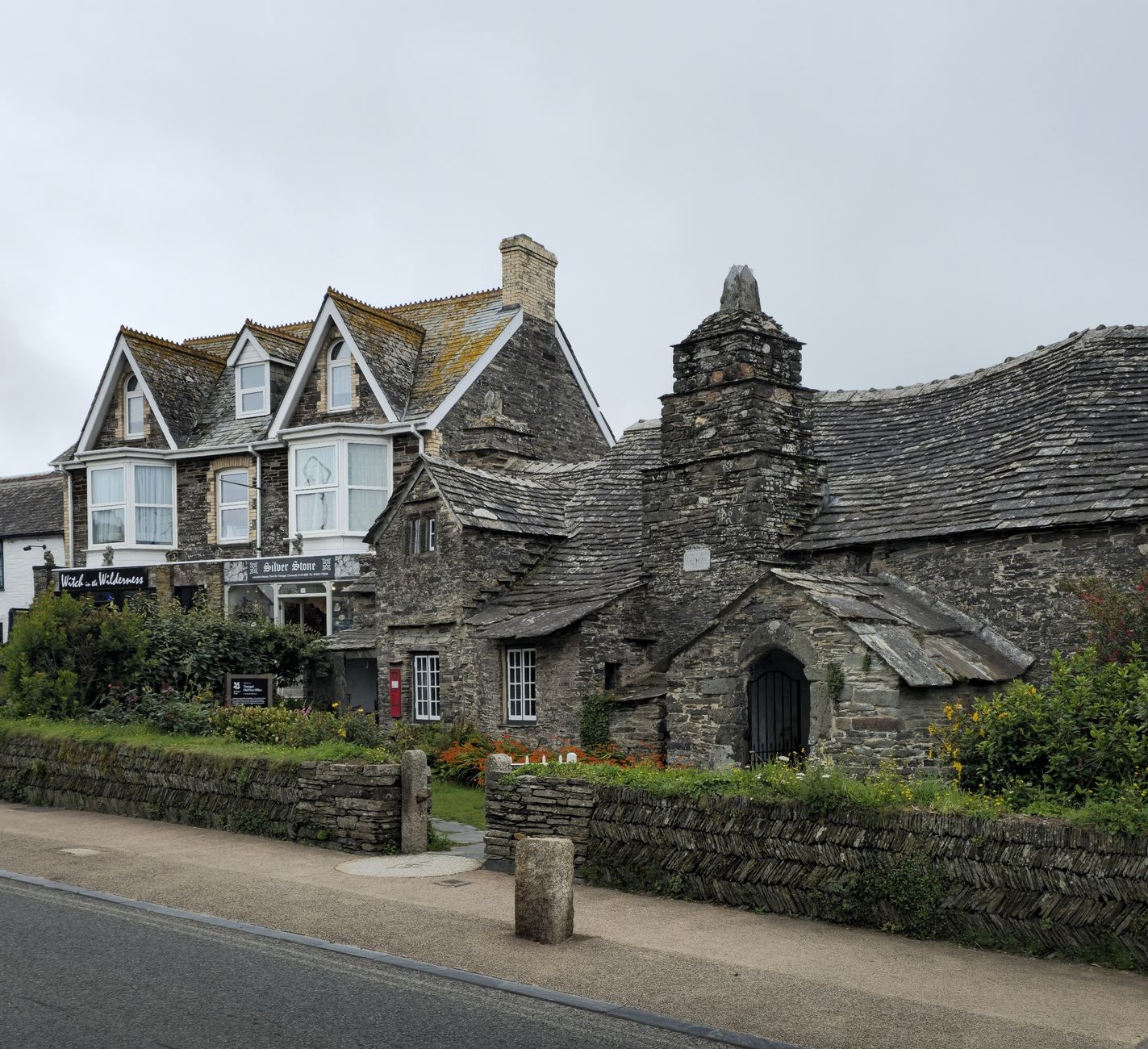 Traditional English pub exterior in a Cornwall village