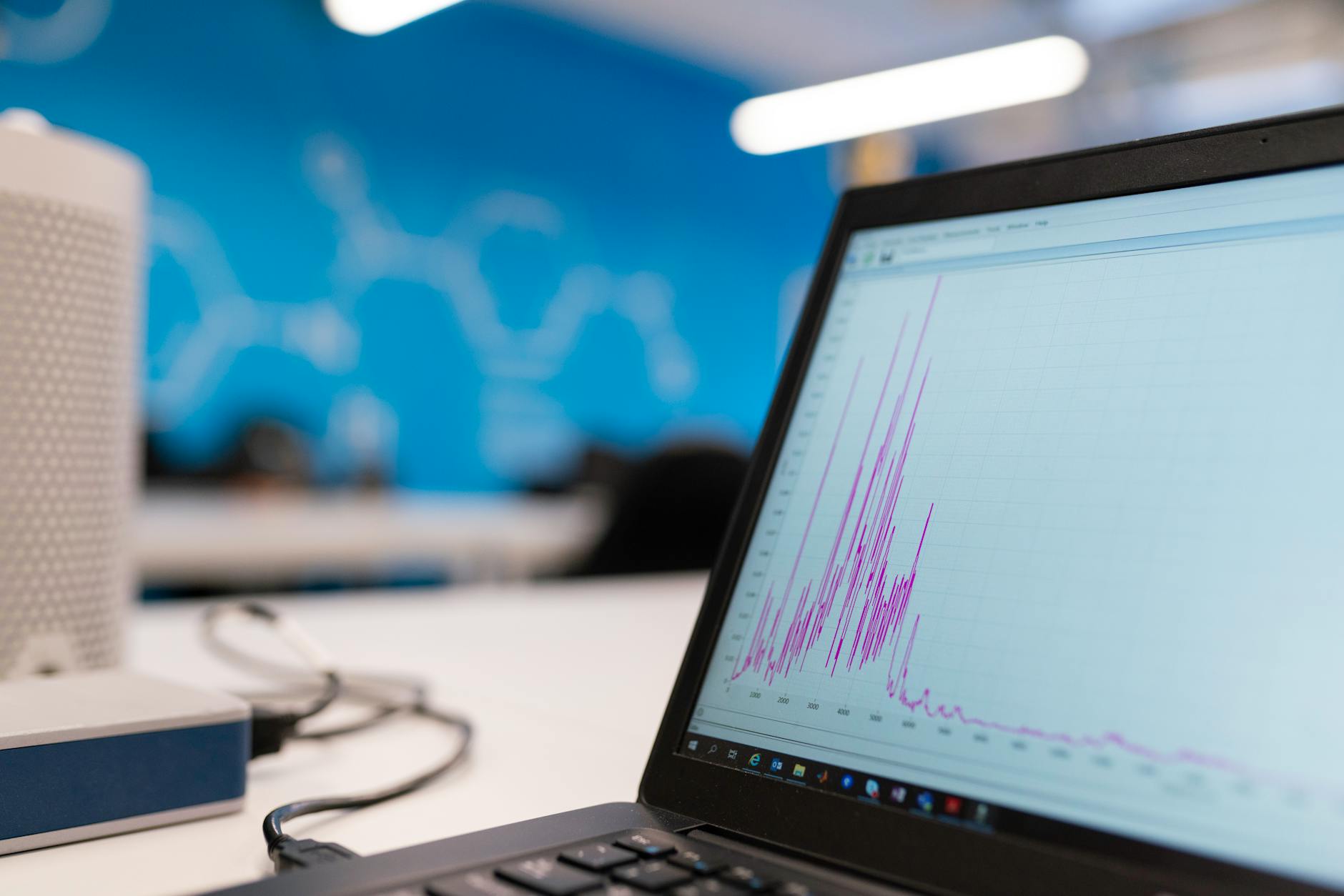 Website analytics showing growth on a laptop screen