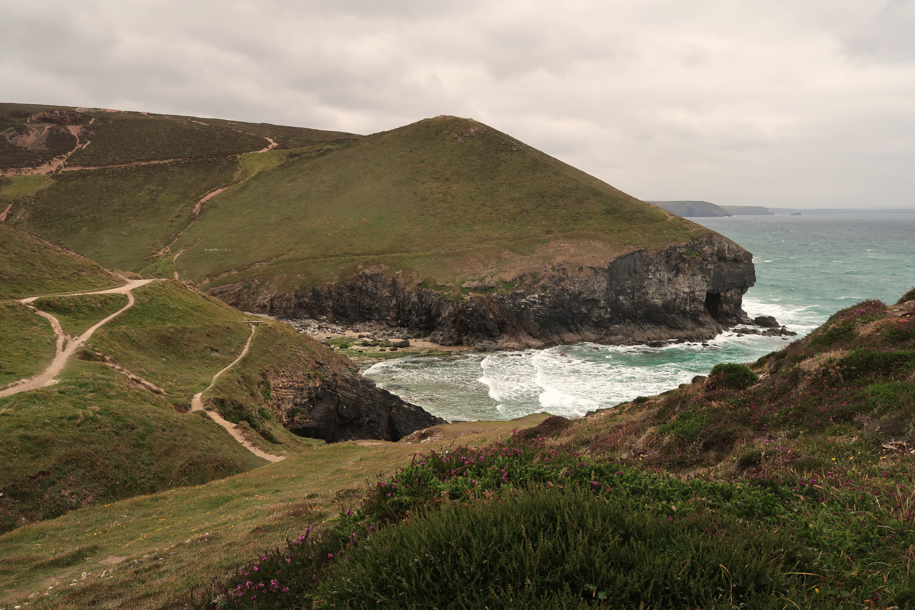 Coastal wedding ceremony on a Cornwall clifftop