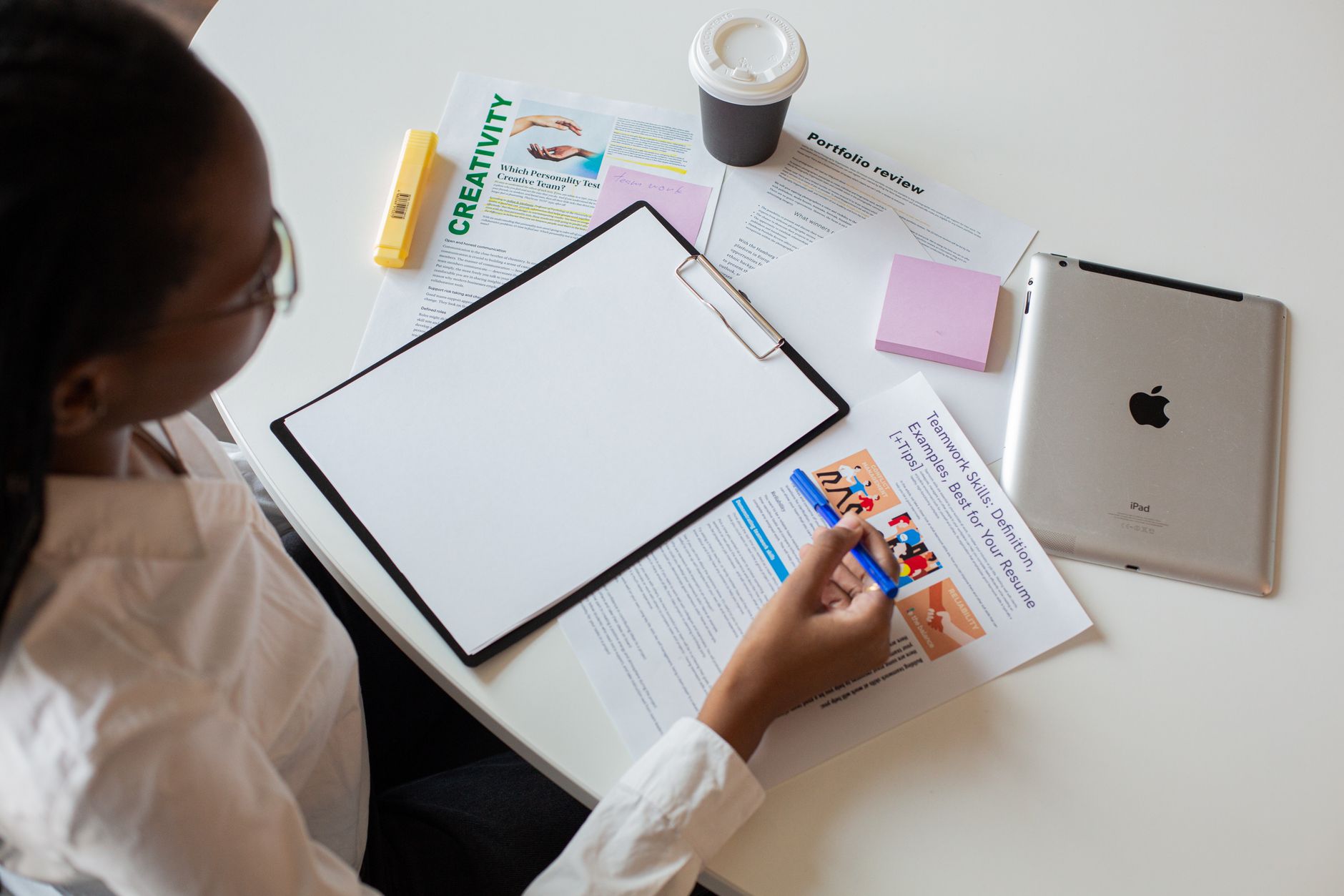 Marketing case study report being reviewed on a desk