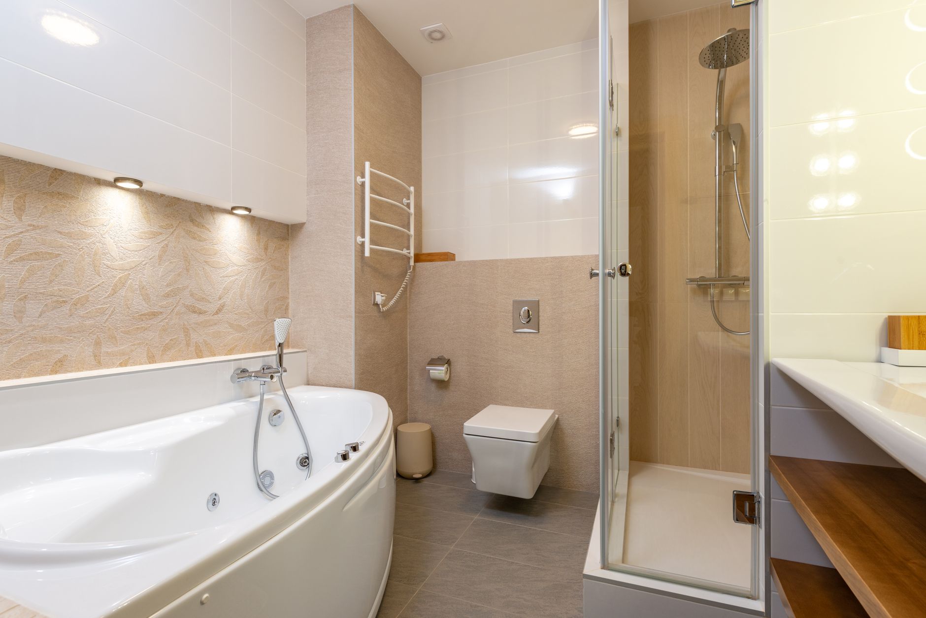 Newly renovated bathroom with modern fittings